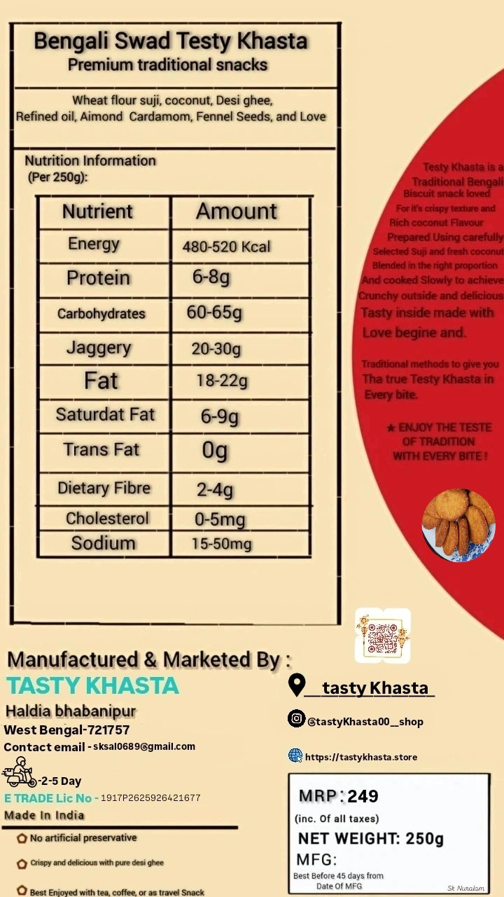 Tasty Khasta company biscuit snacks brend 250g